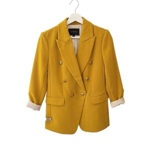NWOT Banana Republic Women's Yellow Double-Breasted Blazer